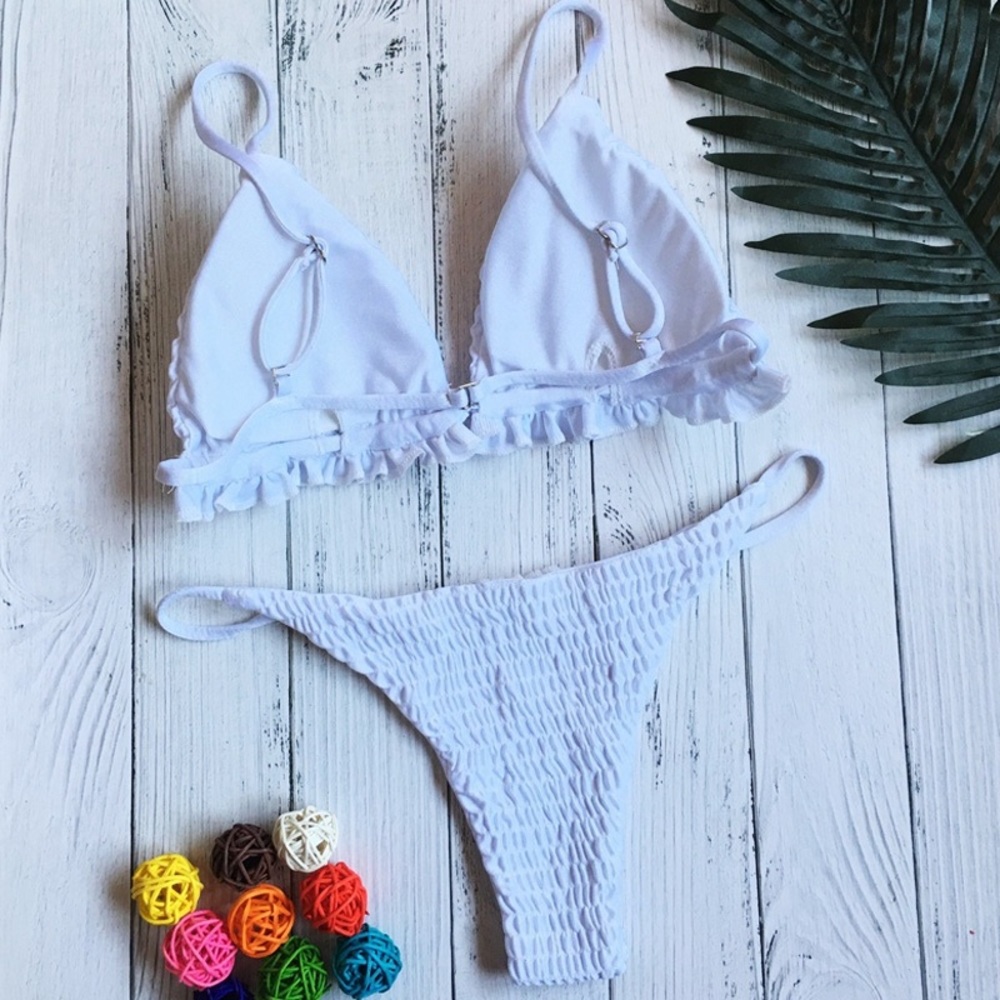 'Venna' Smocked Ruffle Bikini Set - Picture 6 of 6